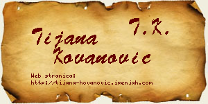 Tijana Kovanović vizit kartica